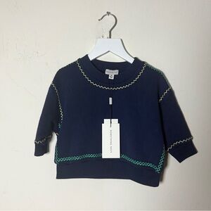 Smomething Navy Rowan Embroidered Navy Blue Sweater - New - 6-9 Months